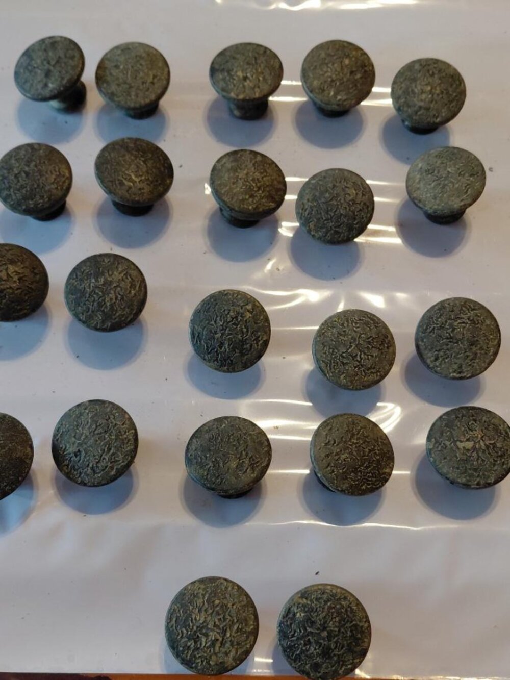 Lot of 21 Vintage Cast Iron Drawer Knobs